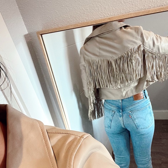 NWT Nasty Gal Fringe Faux Leather Jacket - Picture 2 of 3